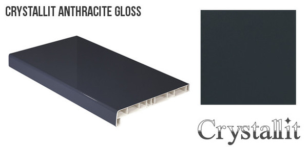 Crystallit Antracīta Pelēka Glancēta PVC Palodze Design Decor 250mm  Platums 250 mm Krāsa Antracīta/Pelēka Glancēta